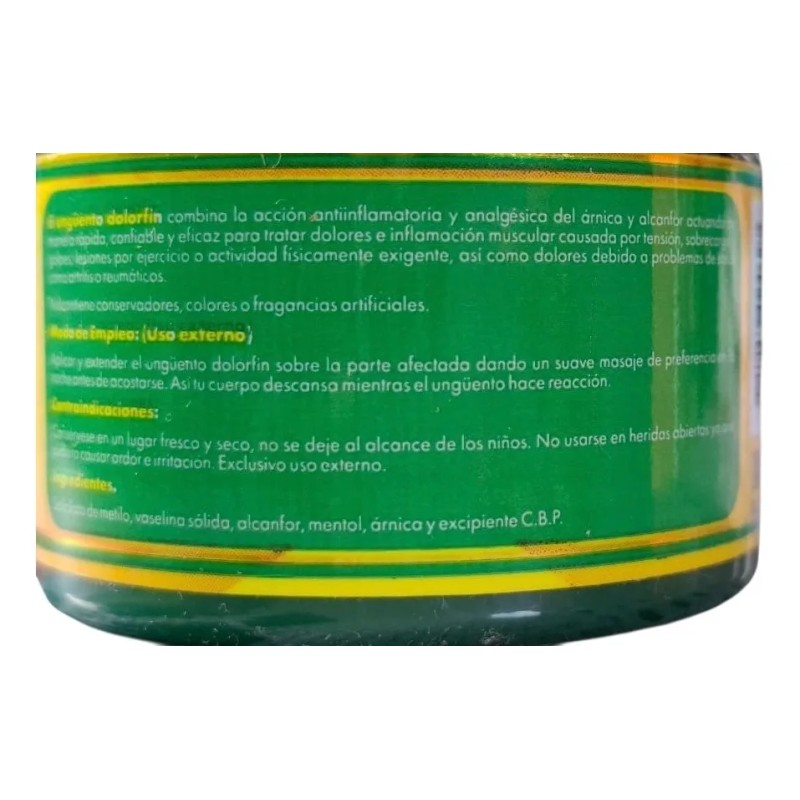 Ungüento Dolor Fin, 100 Gramos, Árnica Y Alcanfor. Árnica