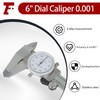 findmall 6" Dial Caliper 0.001 Stainless Steel Caliper Measuring Tool