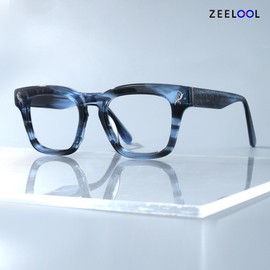 Zeelool Glasses Frames for Men Classic Square Non Prescription Eyeglasses Blue Stylish Designer Eyewear Glasses JGA830303-03