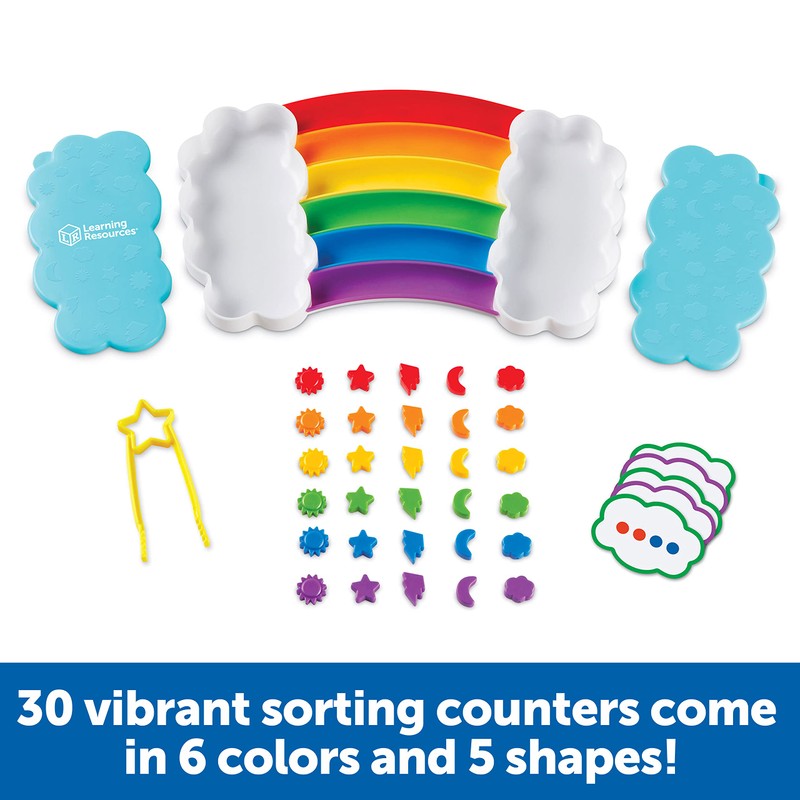 Learning Resources Rainbow Sorting Set, 37 Pieces, Fine Motor Skill,