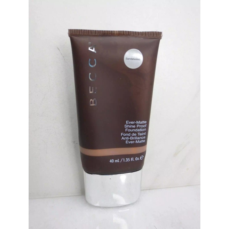BECCA EVER-MATTE SHINE PROOF FOUNDATION SANDALWOOD 1.35 OZ NWOB LOT