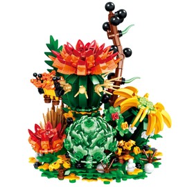 Flower Bouquet Building Kit, DIY Plants Bonsai Tree Friends Sets Adult Building Blocks Set Collection Mother Girlfriend Wife Adults Christmas Valentine's New Year Birthday Gift (Cactus)
