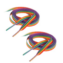 HisiLucky 2Pairs Rainbow Gradient Shoelaces Multicolor Fashion Shoe Laces Rainbow Printed Shoelaces Decor for Sneakers, Boots, Skates, 140cm