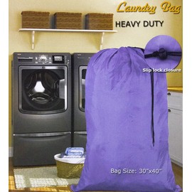 HomeLux Large 30 X 40 Inch Heavy Duty Nylon Laundry Bag with Drawstring Slip Lock Closure, Set of 12!!! Assorted Colors and Designs