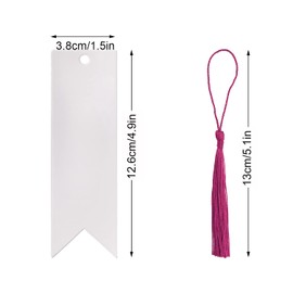 Blank Clear Acrylic Bookmarks Penta Angel 20Pcs Plastic Craft Transparent Acrylic Book Page Marks with 20Pcs Small Book Page Marks Tassels for DIY Projects and Graduation Gift Tag (Flag)