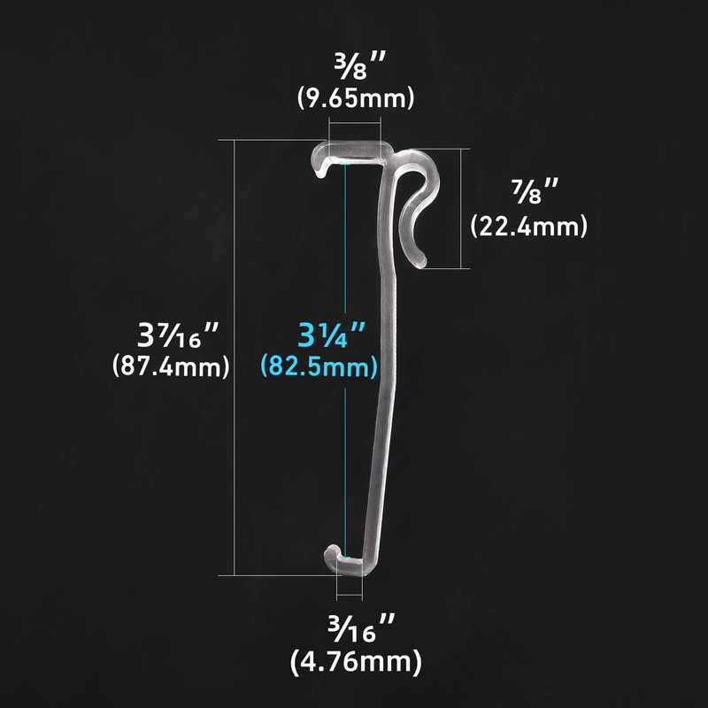 AUDEEKON 3.25 Inch Valance Clips (4-Pack) – Horizontal Blind Clip