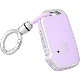 OFFCURVE Funda de Llave Compatible con Kia - Funda Protectora de TPU Suave con 5 Botones para Llave Inteligente sin Llave (Morado Plata)