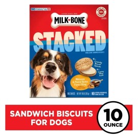 Milk-Bone Milk Bone Stacked Dog Biscuits, Molasses & Peanut Butter Flavor, Naturally & Art