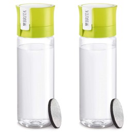 Brita Water Purifier, Water Bottle, Water Bottle, Portable Bottle, Set of 2, 20.1 fl oz (600 ml), Lime, Micro Disk Filter