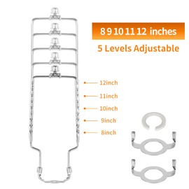 SWAIFDEE Adjustable Lamp Harp Kit, Lamp Shade Holder Fits 8 9 10 11 12 inch Shades, with Lamp Rod and E14 E26 E27 Light Base UNO Fitter Adapter Converter Finial Set, Lampshade Bracket
