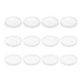 sourcing map 12Pcs 80mm/3.15" Circular Soffit Air Vents, Plastic Soffit Vent Cover, Round Mesh Hole Louver for Bathroom Kitchen Cabinet Wardrobe, White