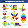 Pairez Toys Transparent Pattern Blocks, 126 Pcs Geometric Shapes Blocks,