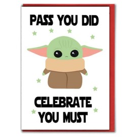 Driving test card, congratulations on passing your test card (Pass you did)