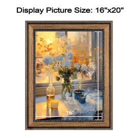 Brown 16x20 inches Picture Frames for Home Wall Decor: Country Rustic Framed for 16 by 20 Photo Display, Artwork Painting Frame, Gallery Wall Mount Frame