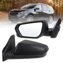 Lqito Left Driver Side Mirror Compatible With 2018 2019 2020 2021 2022 2023 2024 Chevy Equinox With Manual Folding Power Glass Heated Matte Black Replace#84225382(5Pins)