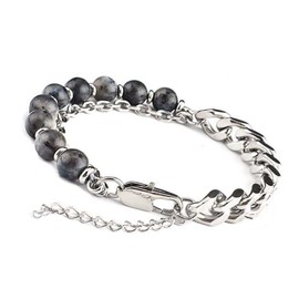 Unique Gems Buddha Solid Stainless Steel Bracelet Obsidian 8 mm Energy Bracelet Men Hypoallergenic Jewellers Quality, Stainless Steel, Obsidian