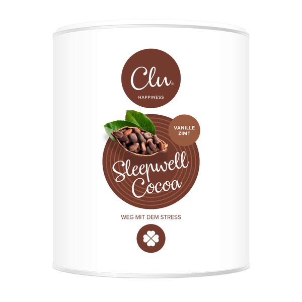Clu Sleepwell Cocoa for Rest, Relaxation and Deep Sleep | Tryptophan | Soothing Snooze Drink with Amino Acids for Quick Fall | Sleep Drink - 30 Servings