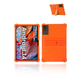 for ApoloSign EP1095T Tab 11 Android 14 Tablet,11 inch Tablets Case,Soft Silicone Adjustable Stand Cover Lightweight Kids Friendly,Orange.