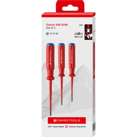 PB Swiss Tools Torx VDE Slim Screwdriver Set PB 5549.SL - 100% Swiss Made - 3-Piece Torx Electric Screwdriver Set T10/T15/T20, Countersunk Insulation - Fully Insulated up to 1000 V AC / 1500 V DC