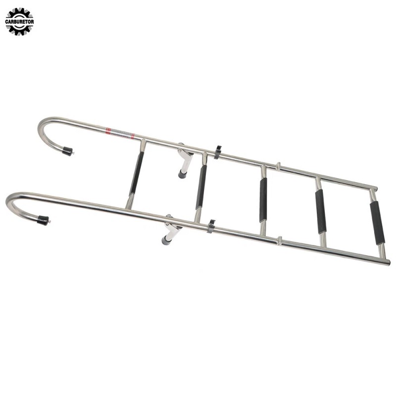 home-garden-fix 2+3 Steps Stainless Steel Folding Ladder Telescoping 400 lb.For