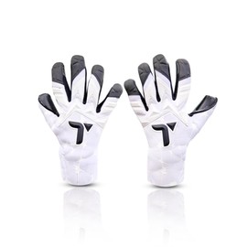 TIGEAR Nexus Series Adult Professional GK Goalkeeper Gloves with 3.5mm Contact German Latex, Hybrid Negative Cut and Adjustable Wrist Control (Medium - 9, White)