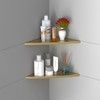 Qeke Corner Shower Shelf Brushed Golden, 304 Stainless Steel 11.5”