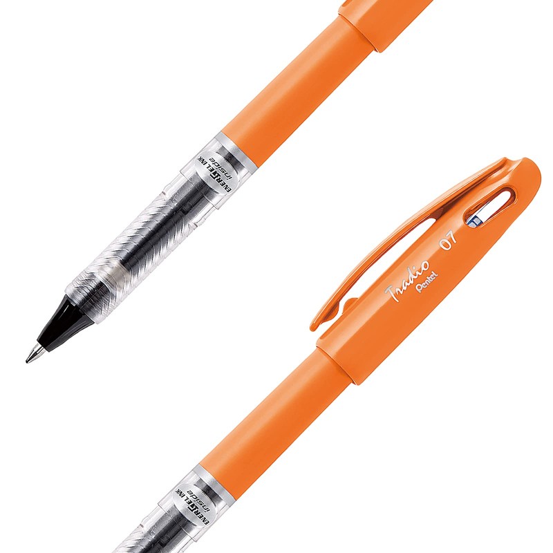 Pentel BL117FF-A Bolígrafo Energel Tradio Naranja 0.7 mm T/Negra