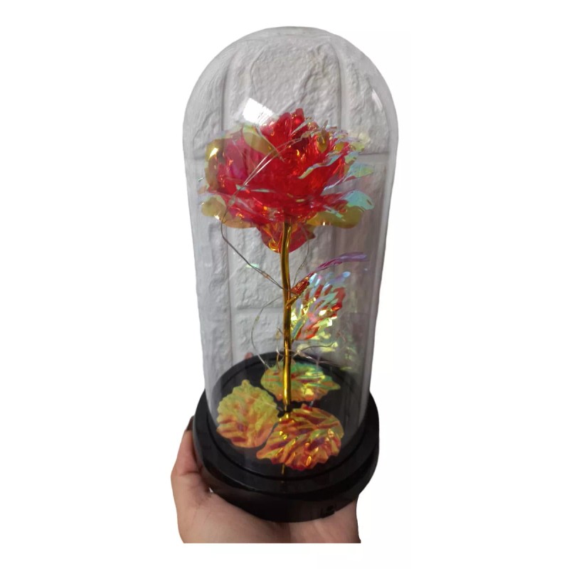 KH Rosa Eterna Led Encapsulad Cristal Regalo San Valentín Novia
