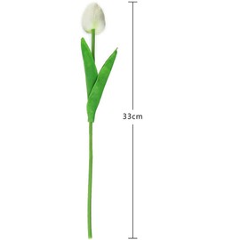 CHUANGOUONLY Pack of 12 Fake Flower Tulips, Fake Tulip Flowers Bouquets, for Wedding Room, Home, Hotel, Party Decoration and DIY Decoration (Champagne Colour)