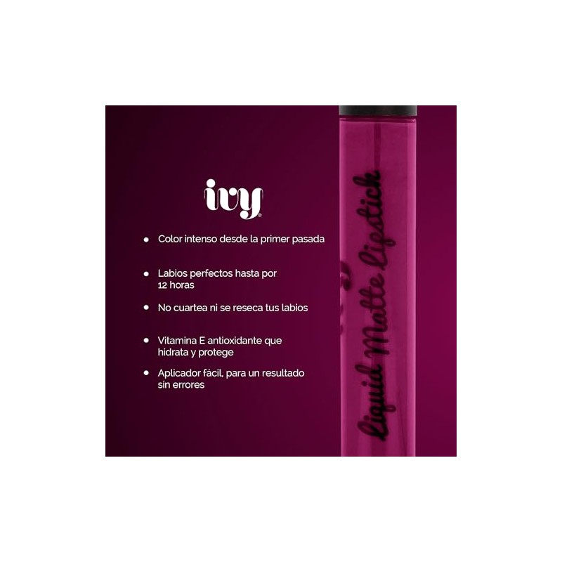Labial Liquido Indeleble Mate IVY de Larga duracion | 8