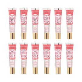 KISS Broadway - Brillo de labios transparente, 14 ml, 12 unidades (aceite de rosa mosqueta)                                                           