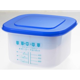 Yoshikawa 918848 Fermented Cafeteria, Drainer Yogurt Pot, Gift Wrapping, Blue, Made in Japan