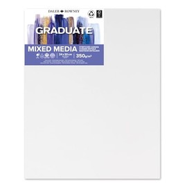 Daler-Rowney Graduate tela mista, policotone, grana fine, 350 g/m², cornice da 20 mm, 24 x 30 cm, bianco, studenti d'arte e hobbisti, 1 unità