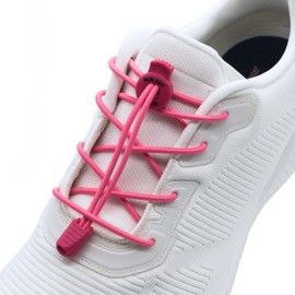 Run out sports Elastic Rubber Shoelaces without Tying - Quick Lacing System 120 cm - Elastic Shoe Laces with Quick Release - for Children and Adults (Pink)