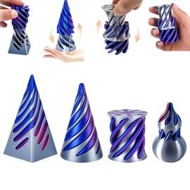 4 Piece 3D Printed Fidget Toy Set,Spiral Cone Fidget Toy Unique Designs Including Spiral Cone Fun Stress Relief Desk Toy Suitable Gift Suitable for relaxation Fidget Toys Cone