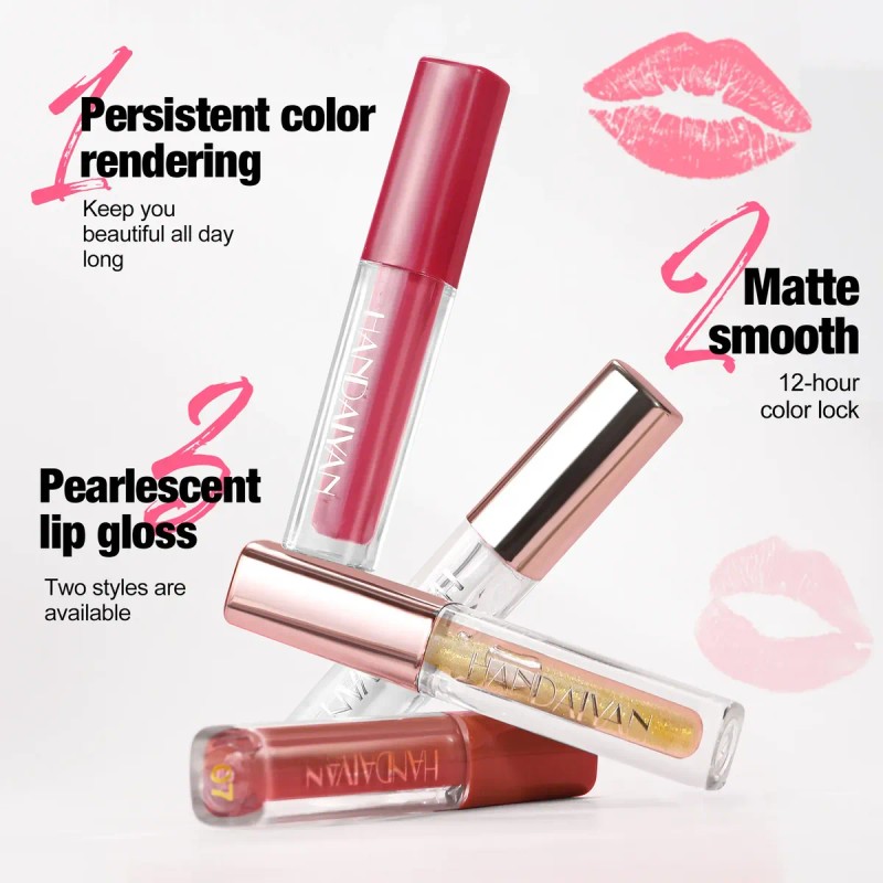 Set De Labiales Labiales Perlados Larga Duracion Pintalabio