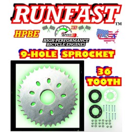 RUNFAST 36 Tooth Rear Sprocket  Bicycle Engine Kit Replacement Part Motorized Bike