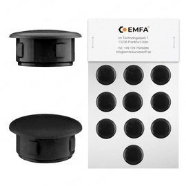 EMFA Cover Plugs for Bore Diameter 17 mm Black RAL 9005 Blanking Plugs Cover Caps End Caps Sealing Caps 25 Pieces Head Diameter 20 mm Borhole 1.7 cm