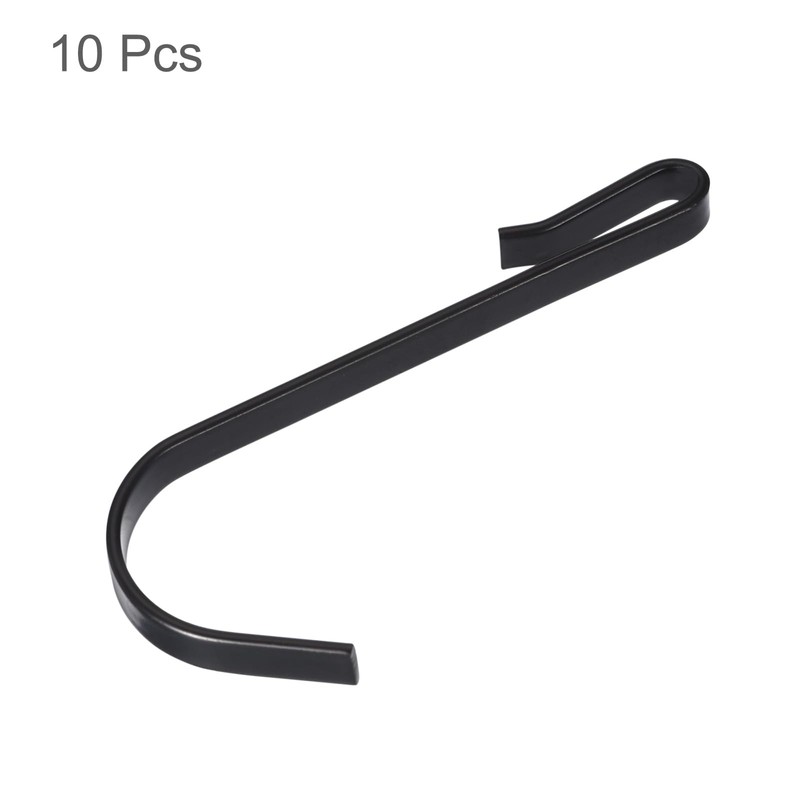 sourcing map 10pcs Stainless Steel J Shaped Hooks, Clip-on Hook