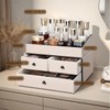 KINGFOM Make Up Organiser with Drawer Makeup Organiser PU Leather