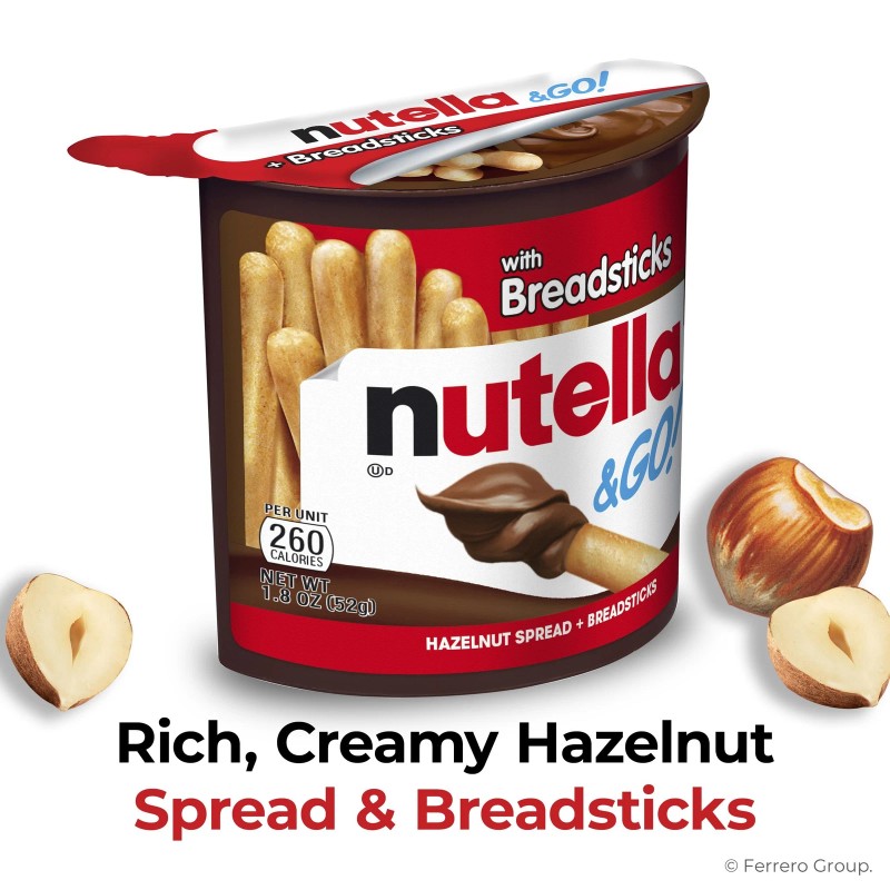 Nutella Go Hazelnut Spread Snack Cups with Breadsticks Pack of