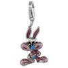 Sterling Silver Enamel Blue & Purple Bunny Rabbit Charm with