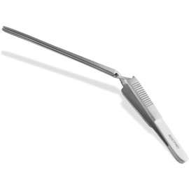 Foreign Body Tweezers Ear Tweezers Cross Tweezers Curved Design Stainless Steel 13.5 cm Silver
