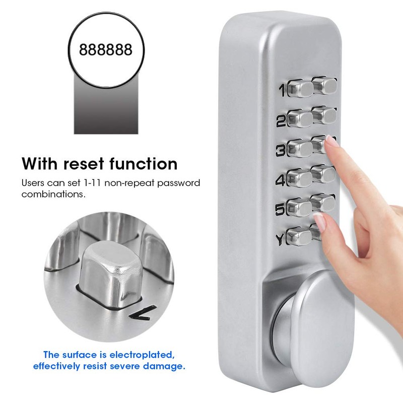 1‑11 Digitals Mechanical Password Door Lock Set, Zinc Alloy Sliding