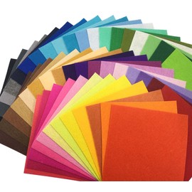 48 Piece Color Felt Fabric, For Crafts and DIY Crafts, Choose Your Size, 0.04 inch (1 mm) Thick, 48 Color Set (11.8 x 11.8 inches (30 x 30 cm)