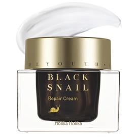 HOLIKA HOLIKA Prime Youth Black Snail Repair Cream- 70% Snail Secretion Extract for Collagen Production & Rejuvenating, Intensive Moisturizing, Plumping Fine Lines, Cruelty-Free, 1.69oz