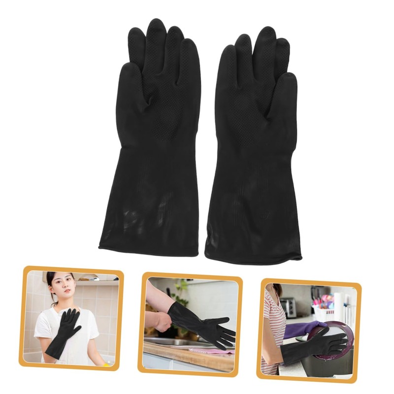 Beavorty 5 Pairs Rubber Dish Washing Gloves Reusable and Durable