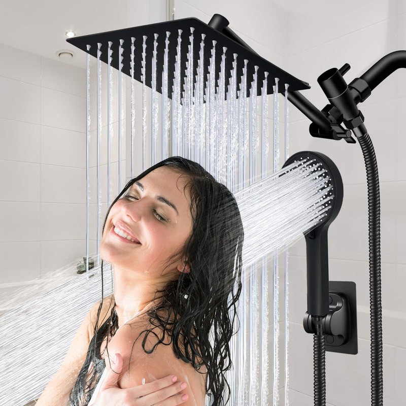 Shower Head,8”Rain Shower Head with Handheld Spray Combo and Adjustable