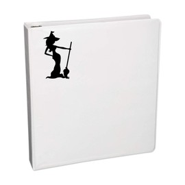 Bargain Max Decals Witch and Broom Silhouette Decal Notebook Car Laptop 5.5" (Black)