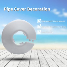 MroMax Fit 1/2 inch Flange Water Pipe Decoration - White PP Plastic Escutcheon Pipe Collar 16mm(5/8")
